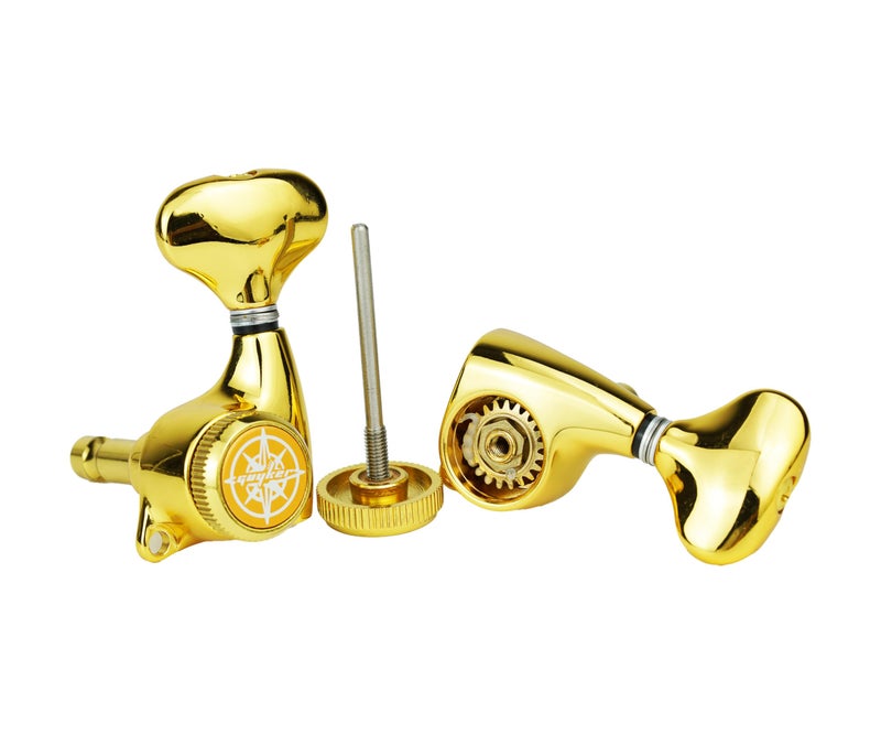 Guyker Guitar Locking Tuners (3L + 3R) - 1:21 Lock String Tuning Key Pegs Machine Head Set Replacement for ST TL SG LP Style Electric, Folk or Acoustic Guitars â€“ Gold - Image 4